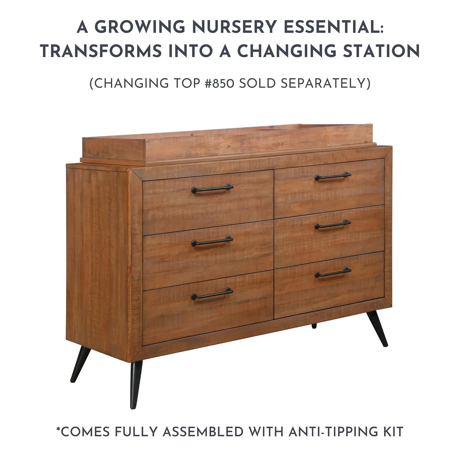 Dream On Me Evolur Stilnovo Mid Century Nursery Double Dresser