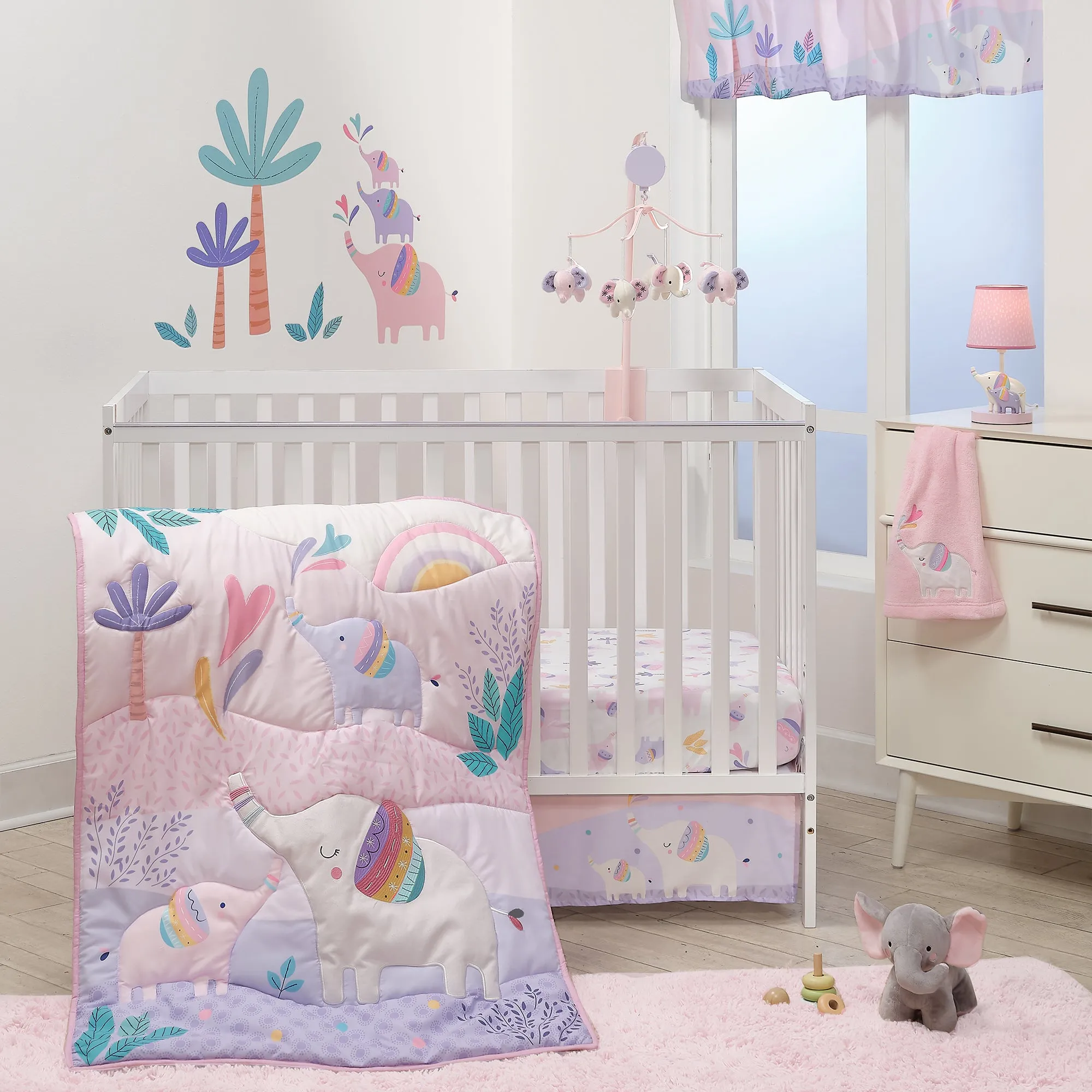 Elephant Dreams Fitted Crib Sheet