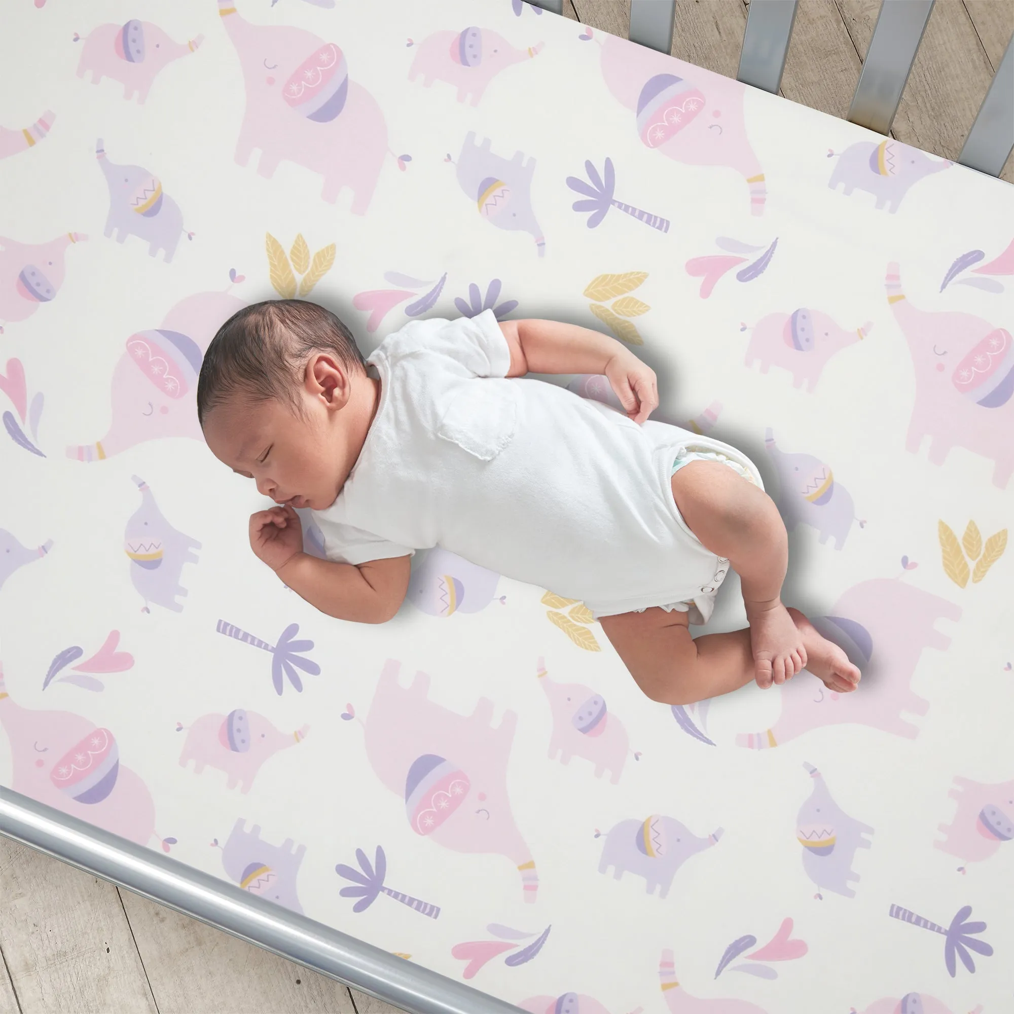 Elephant Dreams Fitted Crib Sheet