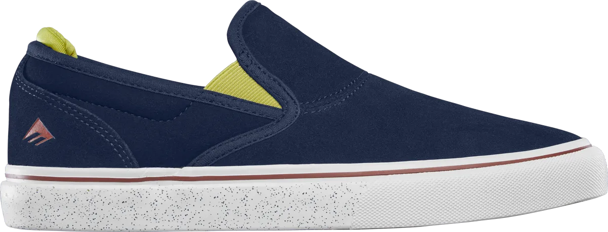 Emerica Mens Wino G6 Slip-On Navy Gold White Shoes