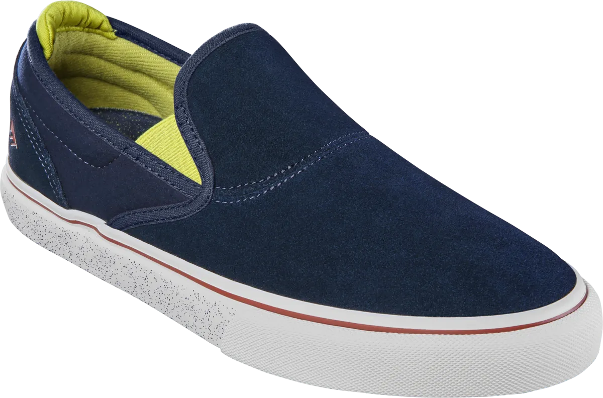 Emerica Mens Wino G6 Slip-On Navy Gold White Shoes