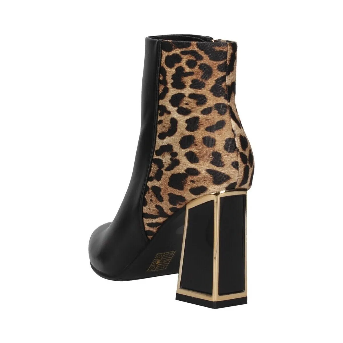 EXE M5742-E4411 Block Heel Leopard Booties