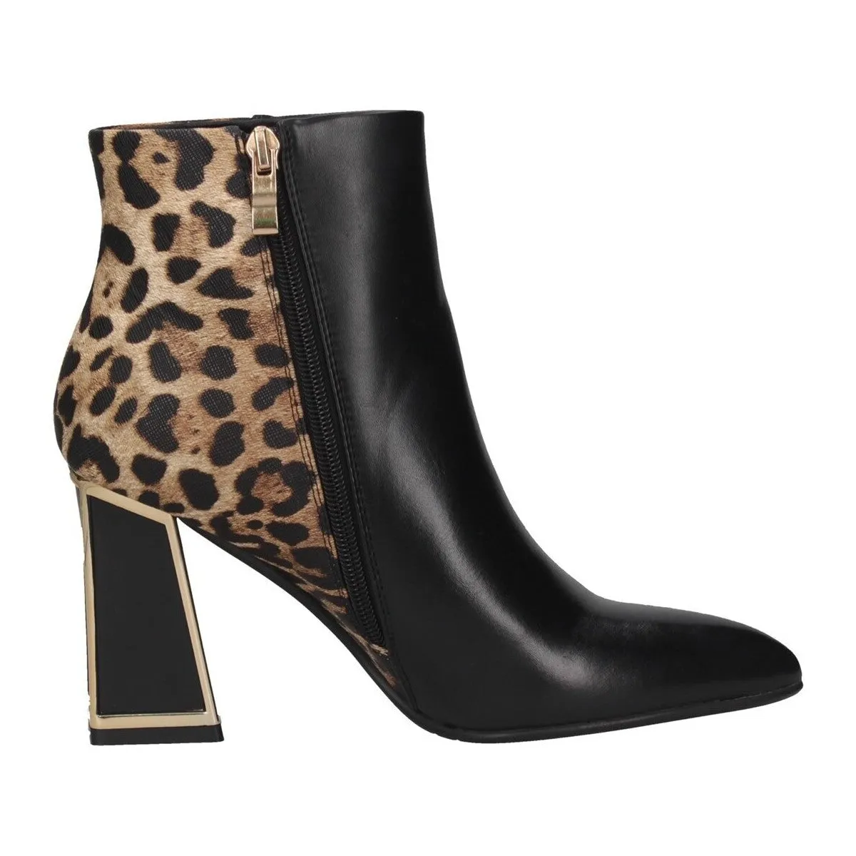 EXE M5742-E4411 Block Heel Leopard Booties