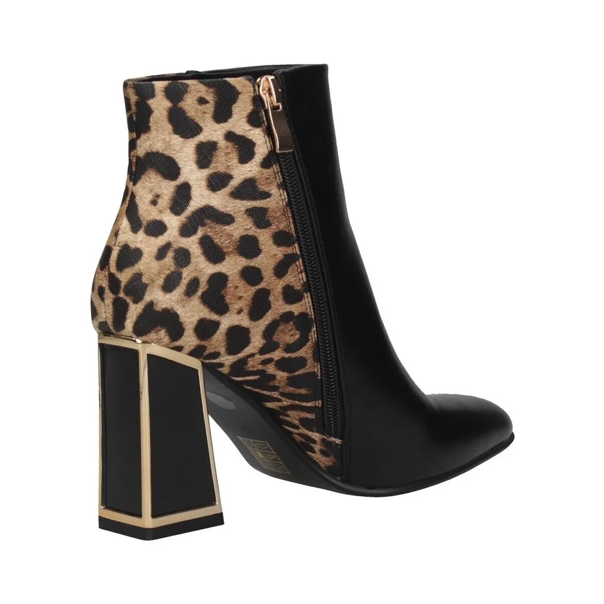 EXE M5742-E4411 Block Heel Leopard Booties