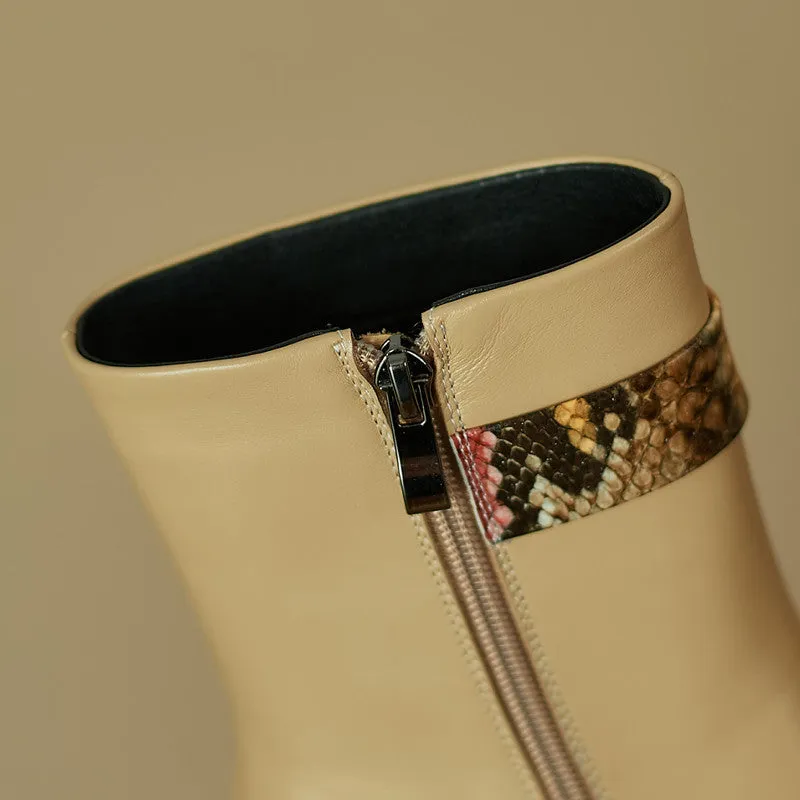 Felix Pointed Toe Nude Ankle Boots