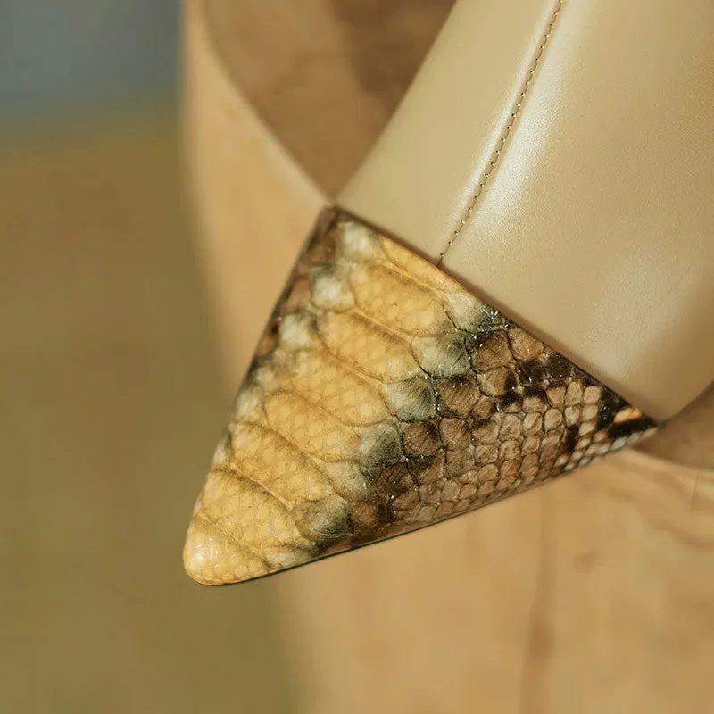 Felix Pointed Toe Nude Ankle Boots