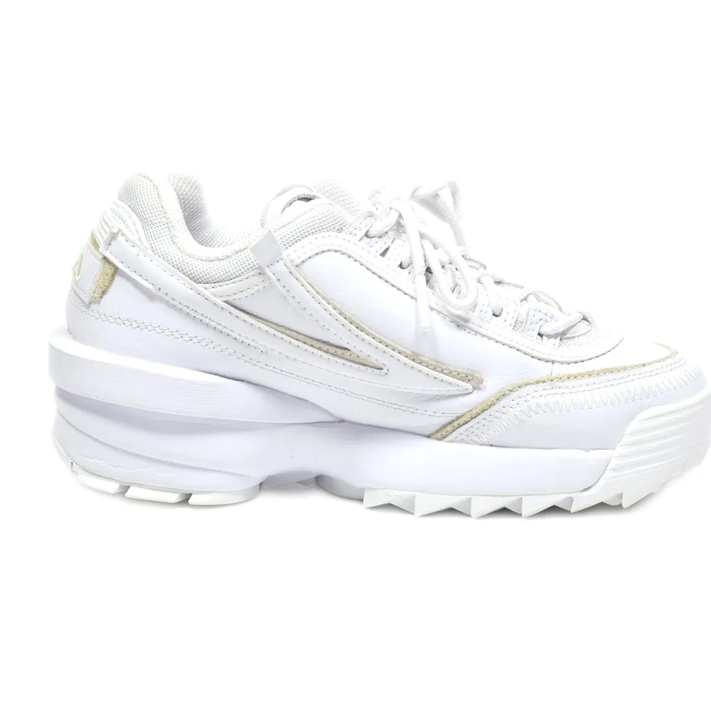 Fila Disruptor Ii Sport Shoes Pu Leather White Colour For Women