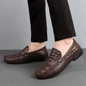 Genuine Leather Men Casual Shoes Luxury Brand 2022 Mens Loafers Moccasins Breathable Slip on Black Driving Shoes Plus Size 38-46
