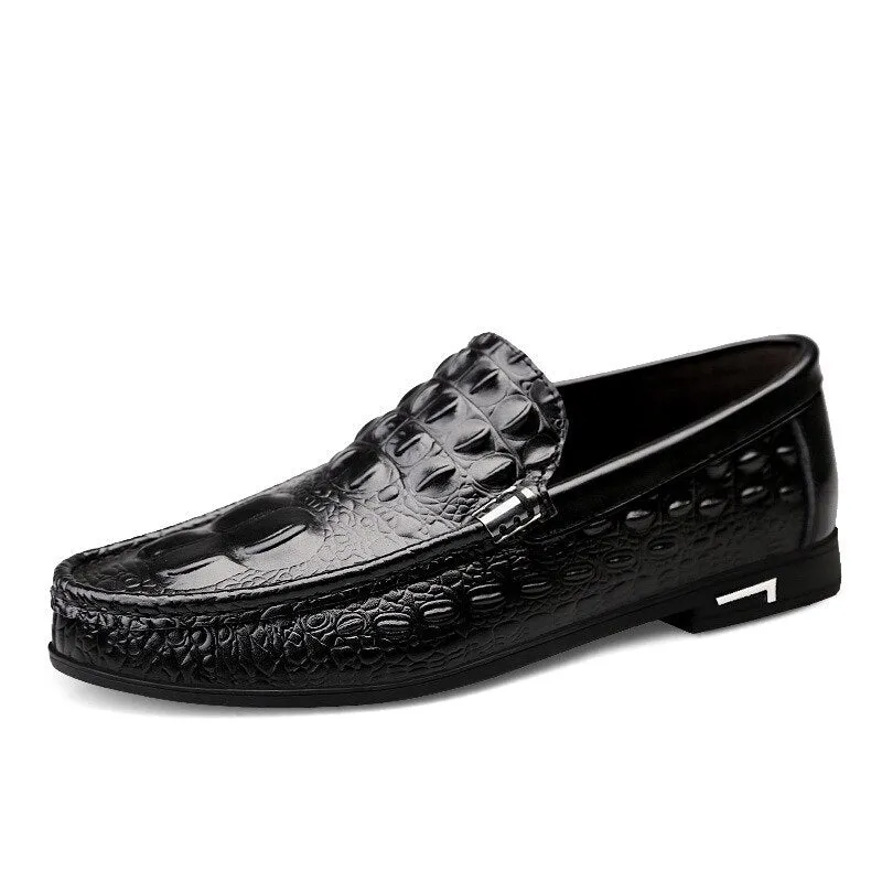 Genuine Leather Men Casual Shoes Luxury Brand 2022 Mens Loafers Moccasins Breathable Slip on Black Driving Shoes Plus Size 38-46