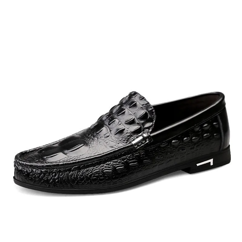 Genuine Leather Men Casual Shoes Luxury Brand 2022 Mens Loafers Moccasins Breathable Slip on Black Driving Shoes Plus Size 38-46