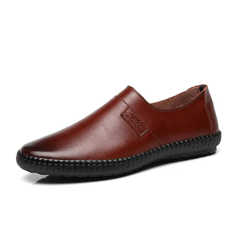 Genuine Leather Men Shoes Casual Luxury Brand 2020 Italian Mens Loafers Moccasins Breathable Slip on Driving Shoes Men