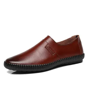 Genuine Leather Men Shoes Casual Luxury Brand 2020 Italian Mens Loafers Moccasins Breathable Slip on Driving Shoes Men