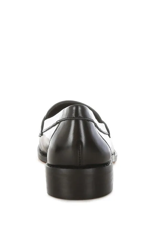 Genuine Leather Penny Strap Loafers