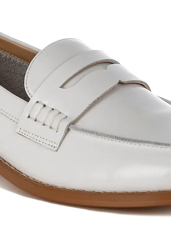 Genuine Leather Penny Strap Loafers