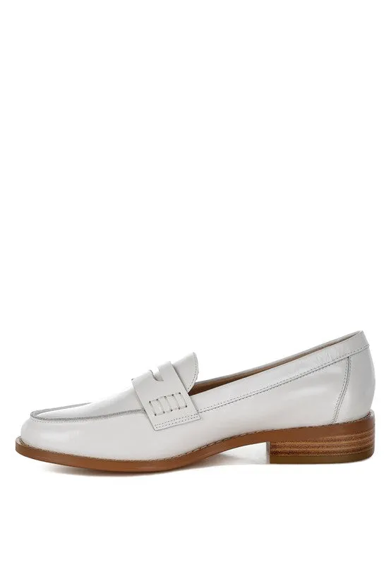 Genuine Leather Penny Strap Loafers