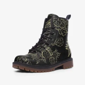 Golden Dragon Vegan Leather Combat Boots