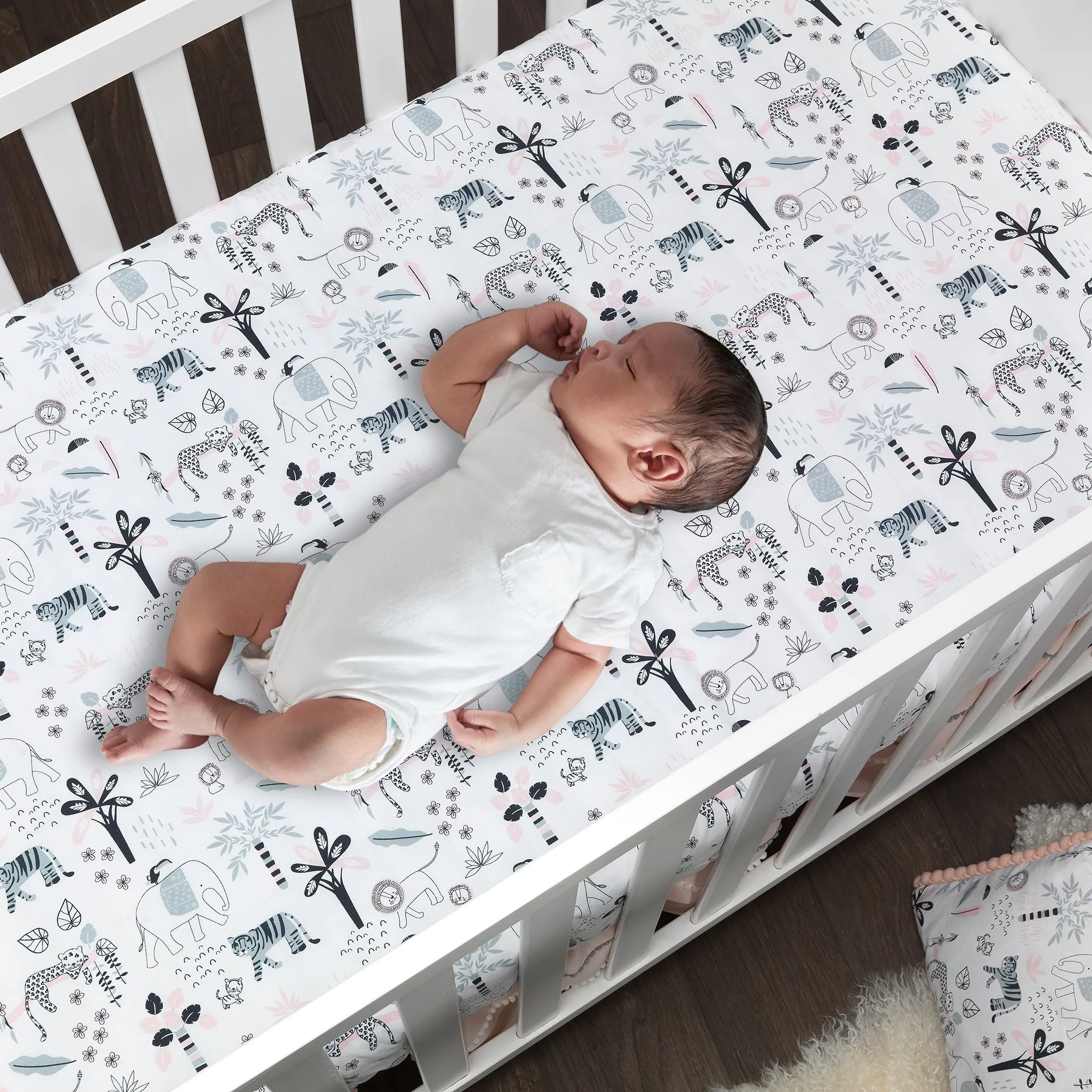 Happy Jungle Fitted Crib Sheet