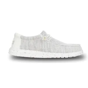 HEYDUDE Wally Stretch Sox Storm White Size 8, Men’s Shoes, Slip-on Loafers, Comfortable & Light-Weight
