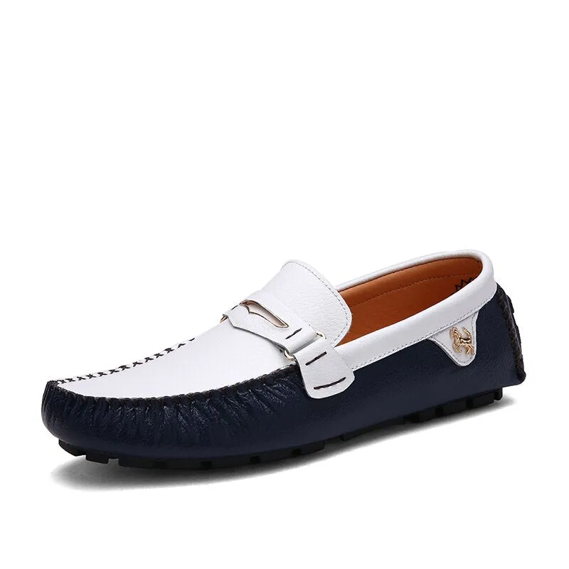 Hnzxzm Genuine Leather Men Shoes Sports Car Shape Luxury Brand Casual Slip on Formal Classic Loafers Moccasins Male Driving Shoes