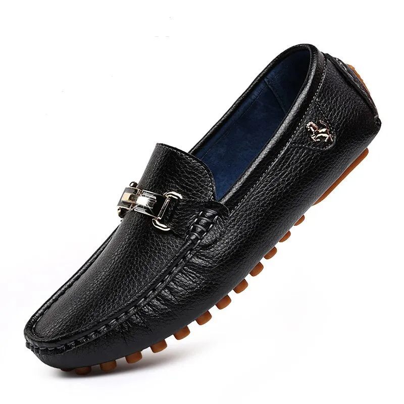 Hnzxzm Genuine Leather Men Shoes Sports Car Shape Luxury Brand Casual Slip on Formal Classic Loafers Moccasins Male Driving Shoes