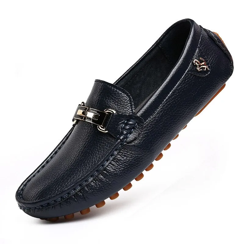 Hnzxzm Genuine Leather Men Shoes Sports Car Shape Luxury Brand Casual Slip on Formal Classic Loafers Moccasins Male Driving Shoes