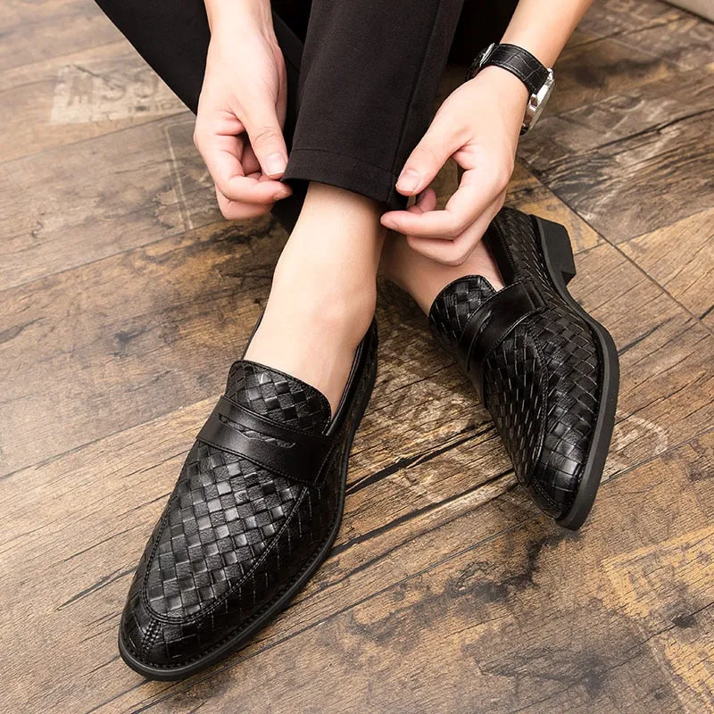 Hnzxzm Italian Loafers Men Casual Shoes Luxury Brand Shoes For Men Leather Moccasins Slip On Boat Driving Shoes Dress Zapatillas
