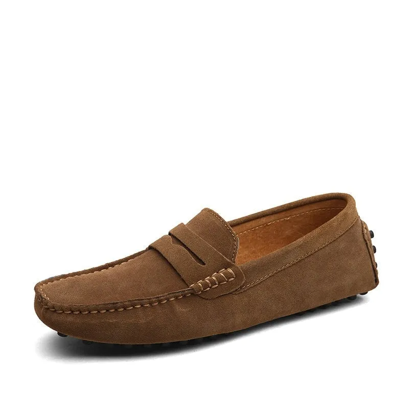 Hnzxzm Large Size 49 Men Loafers Soft Moccasins High Quality Spring Autumn Genuine Leather Shoes Men Warm Flats Driving Shoes