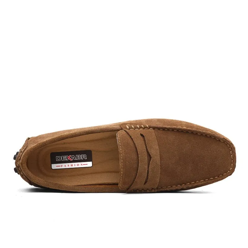 Hnzxzm Large Size 49 Men Loafers Soft Moccasins High Quality Spring Autumn Genuine Leather Shoes Men Warm Flats Driving Shoes