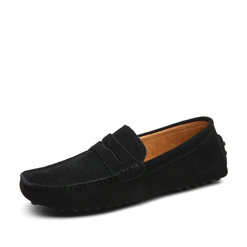 Hnzxzm Large Size 49 Men Loafers Soft Moccasins High Quality Spring Autumn Genuine Leather Shoes Men Warm Flats Driving Shoes