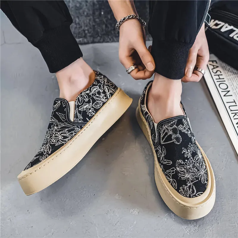 Hnzxzm Men Loafers Canvas Shoes For Men Casual Slip-on Shoes Moccasins Comfortable Sneakers Men Breathable Walking Driving Shoes