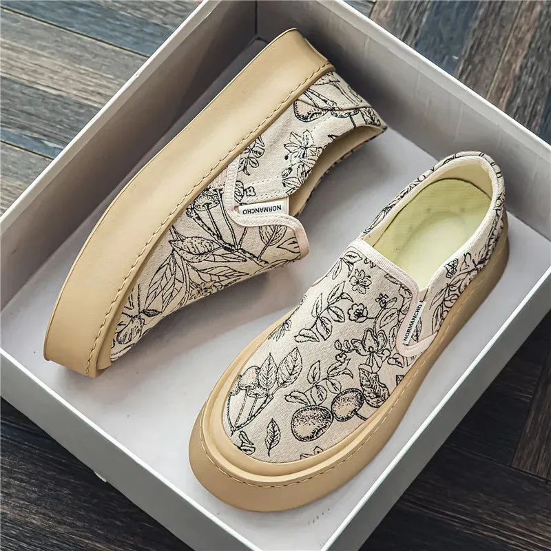 Hnzxzm Men Loafers Canvas Shoes For Men Casual Slip-on Shoes Moccasins Comfortable Sneakers Men Breathable Walking Driving Shoes