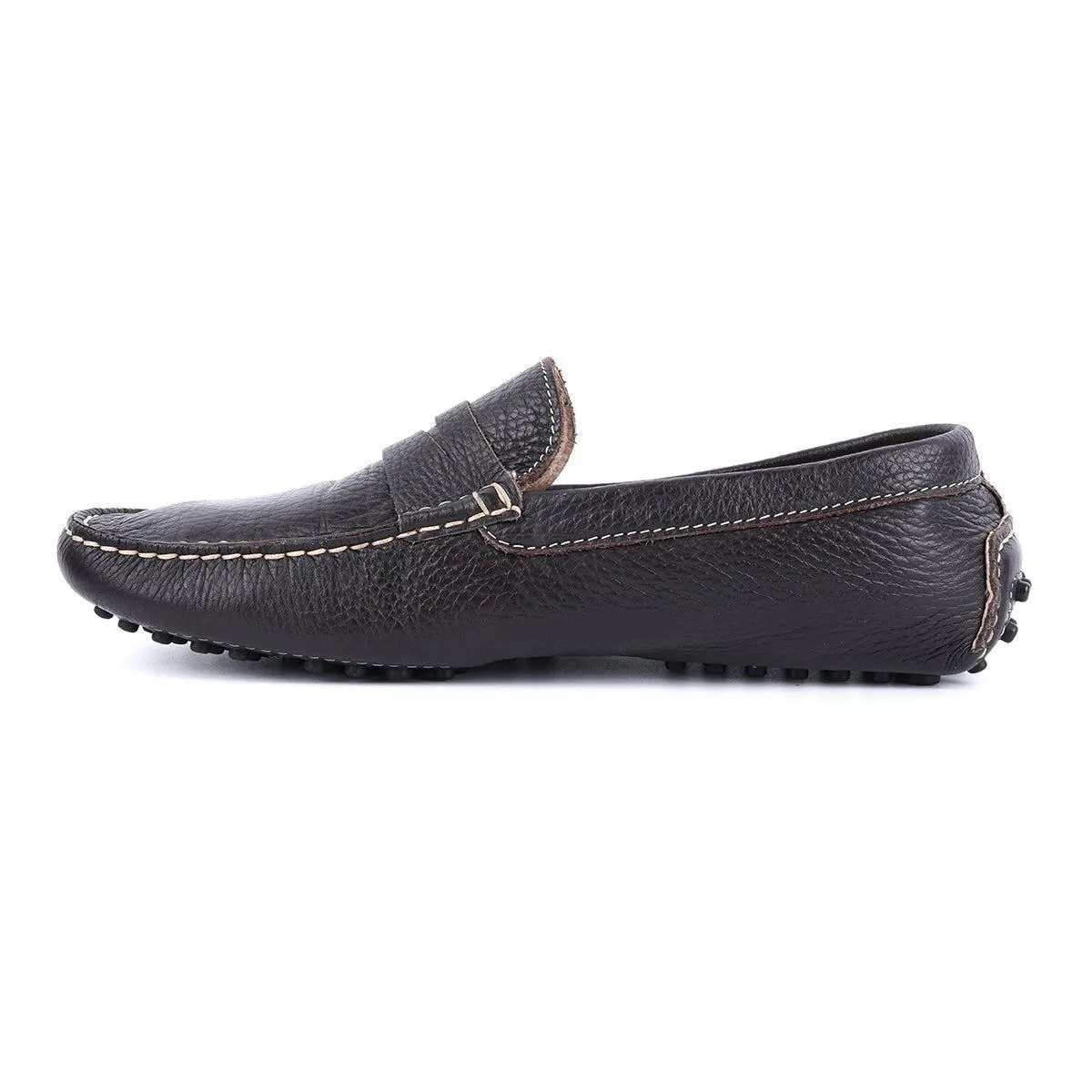 Howens Casual Moccasins Leather Brown Colour For Men