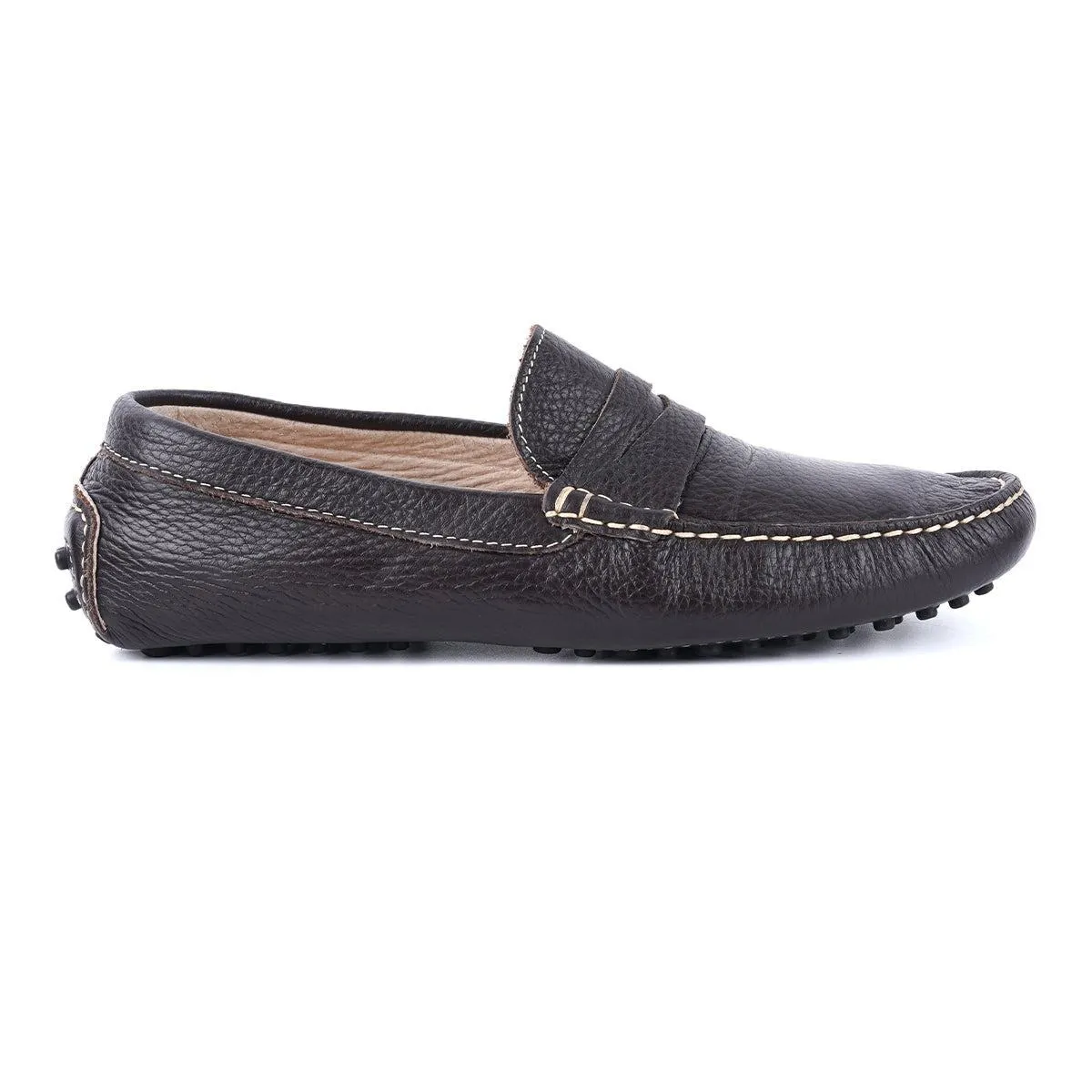 Howens Casual Moccasins Leather Brown Colour For Men
