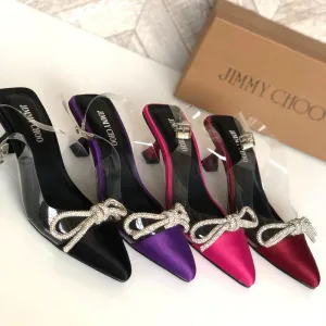 JC Rhinestone Bow Transparent Ankle-Strap Heels #10401 #22