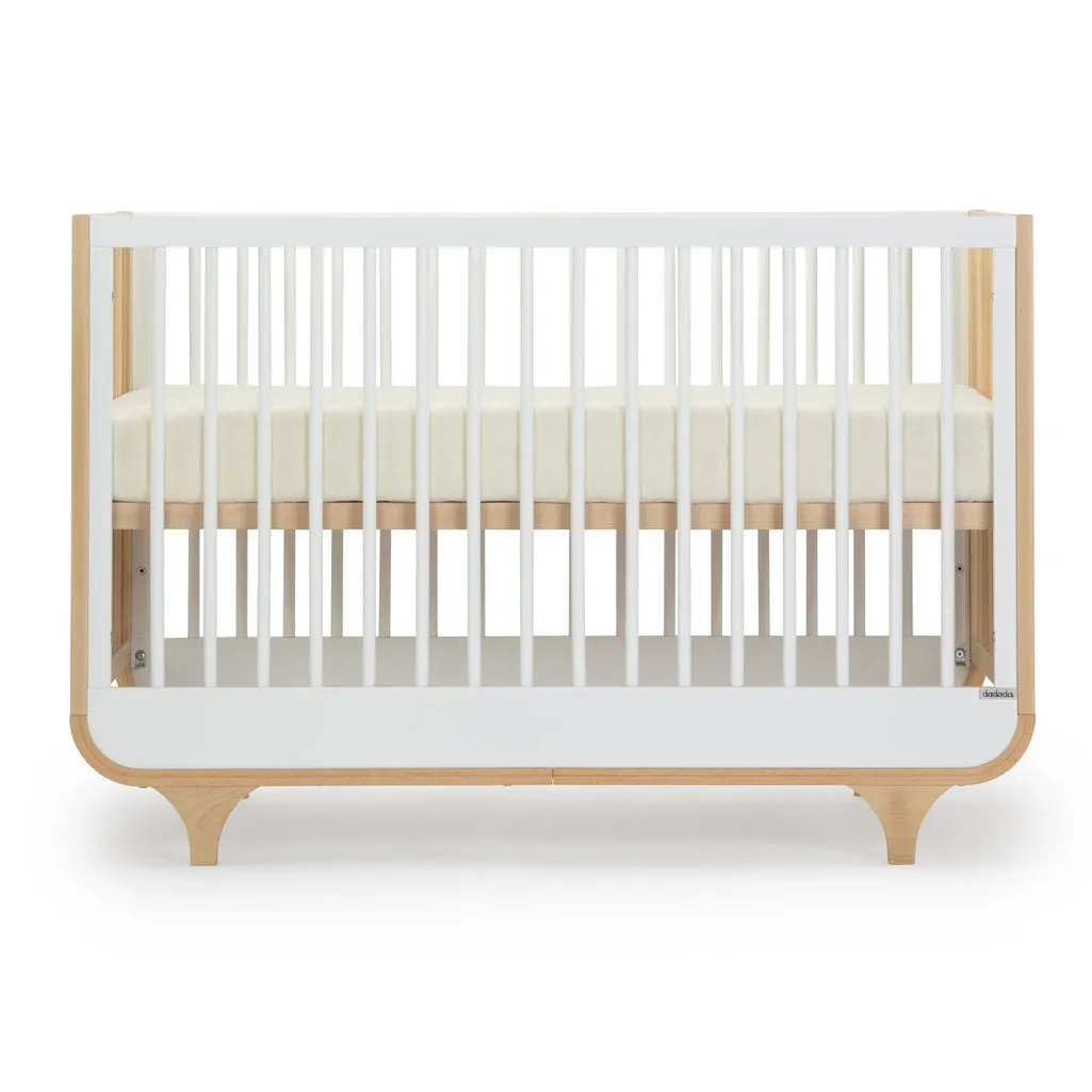 Jolly 3-in-1 Convertible Crib | White/Natural