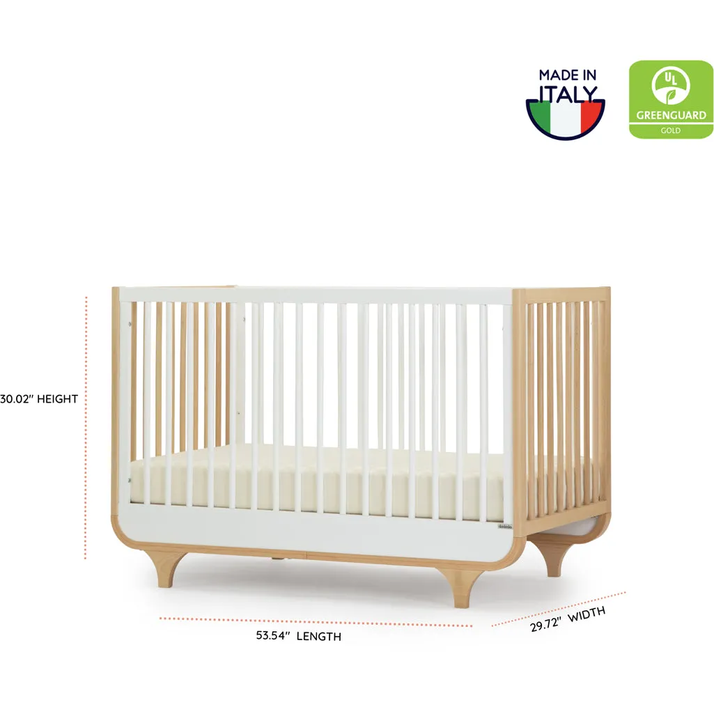 Jolly 3-in-1 Convertible Crib | White/Natural