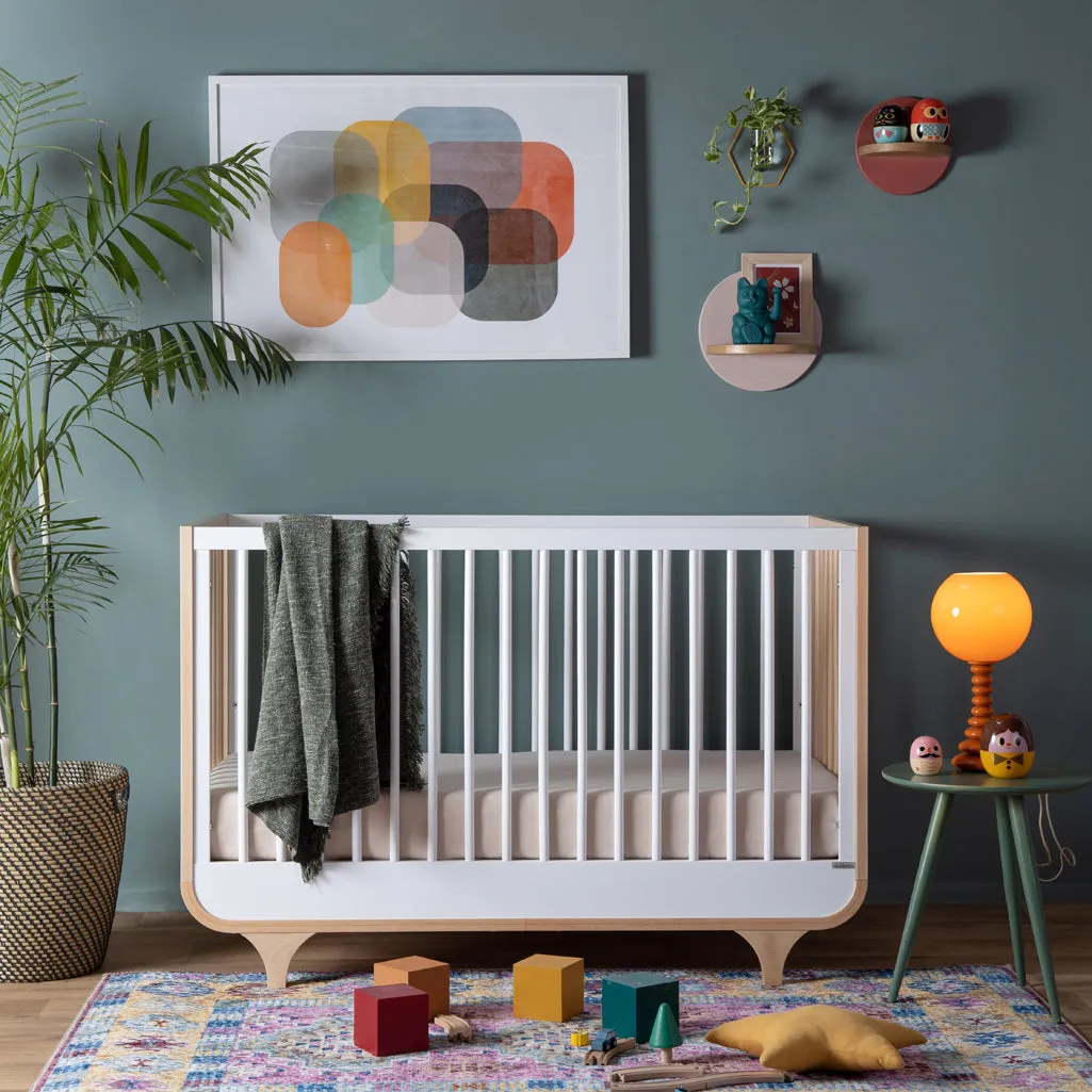 Jolly 3-in-1 Convertible Crib | White/Natural