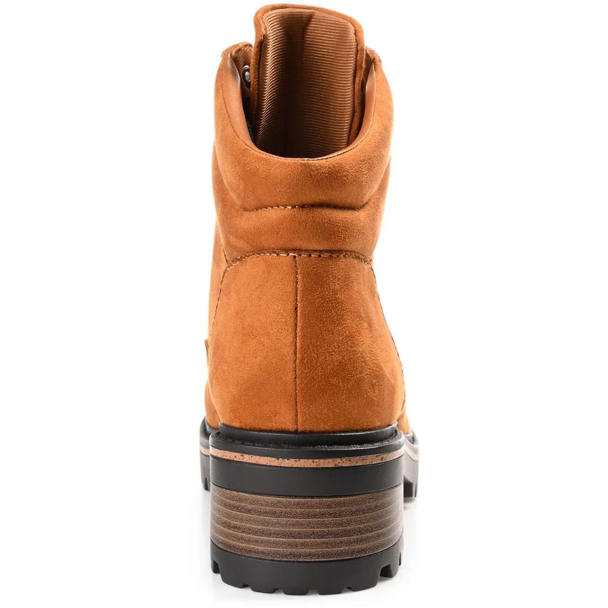 Journee Collection Womens Nyia Faux Leather Lugged Sole Hiking Boots