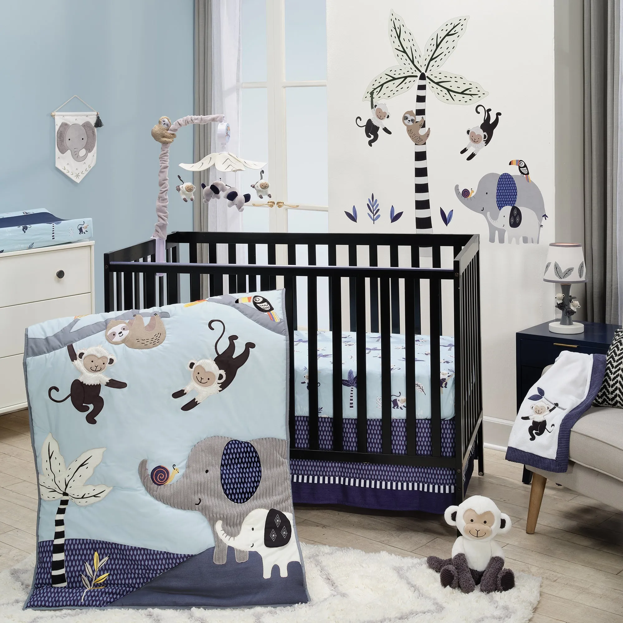 Jungle Party Cotton Fitted Crib Sheet