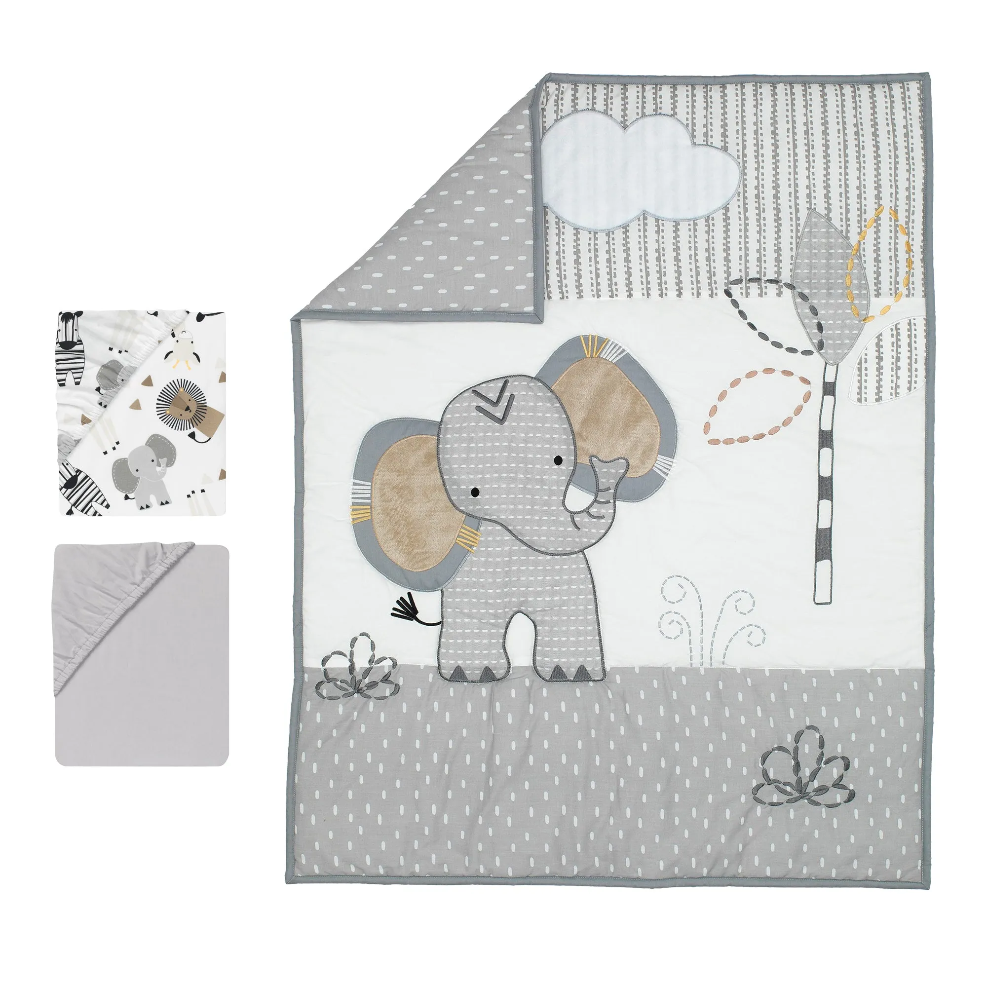 Jungle Safari 3-Piece Mini Crib Bedding Set