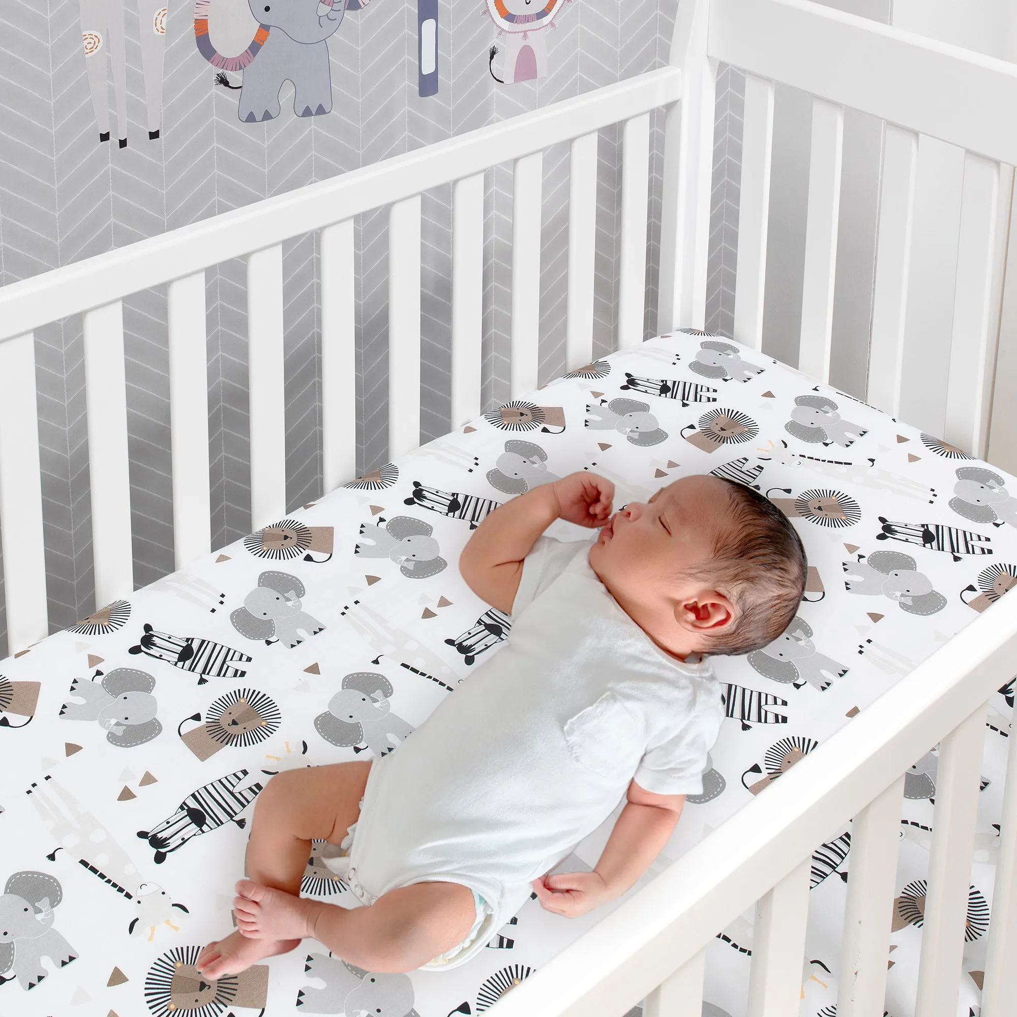 Jungle Safari Cotton Fitted Crib Sheet