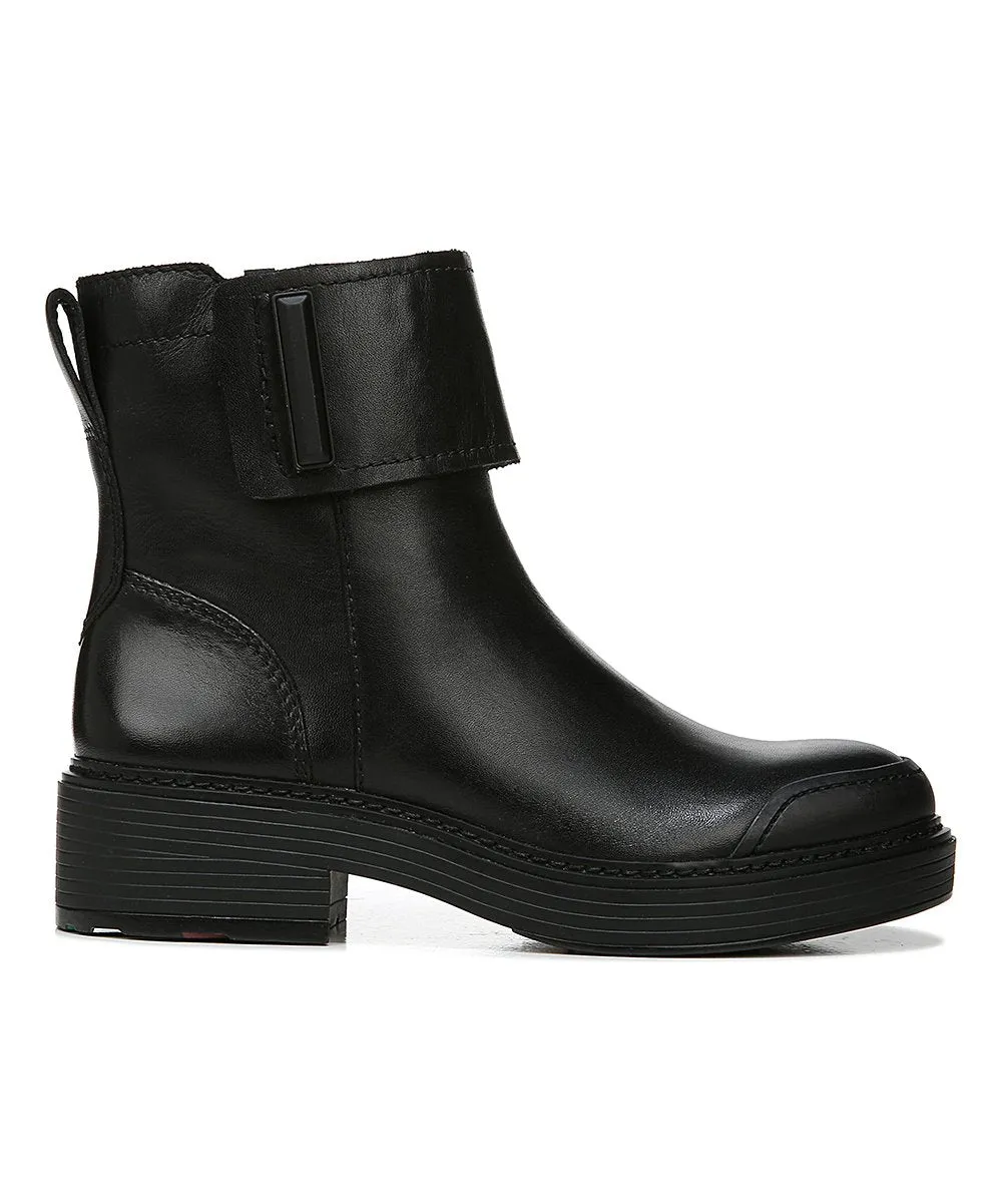 Karrie Black Leather Franco Sarto Ankle Boots