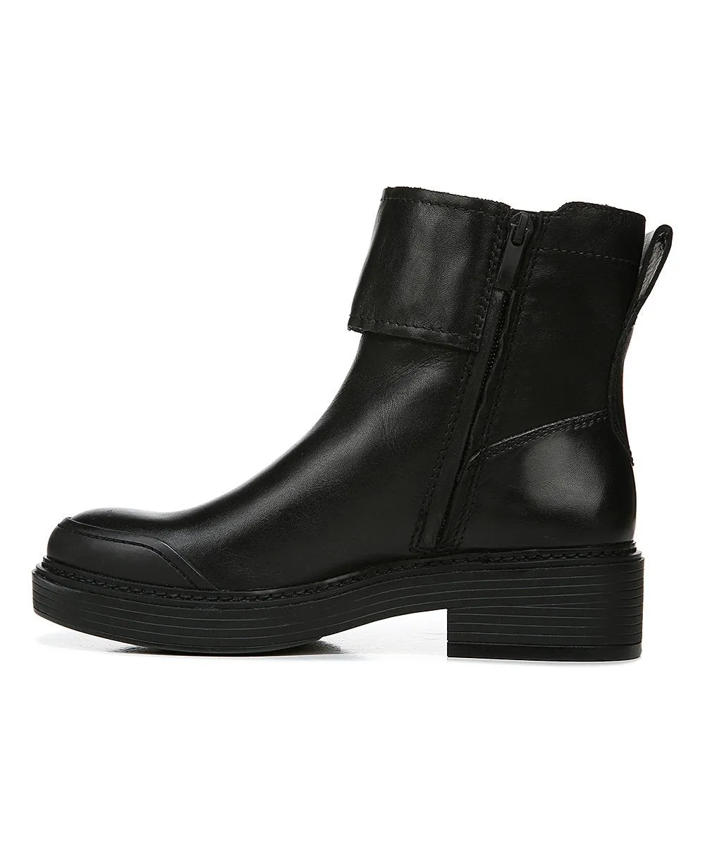 Karrie Black Leather Franco Sarto Ankle Boots