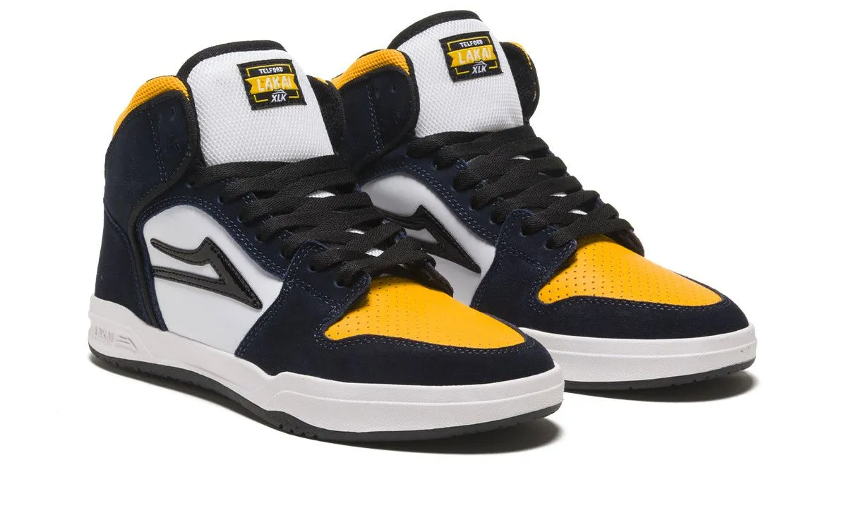 Lakai Telford Skate Shoes - Navy / Yellow