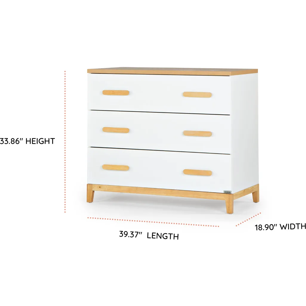 Lala Little 3-Drawer Dresser | White/Natural