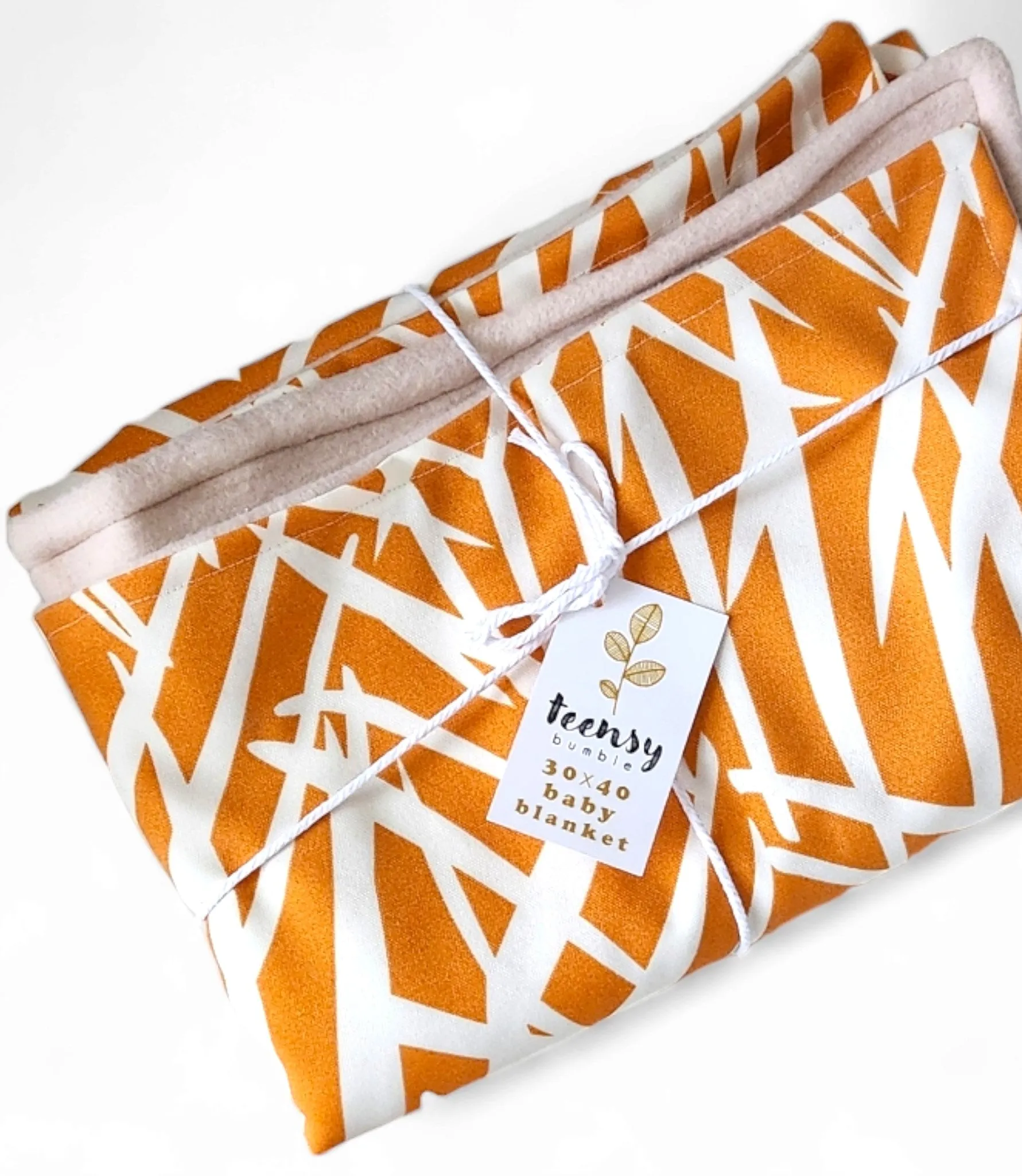 Large Baby Blanket - Orange Abstract