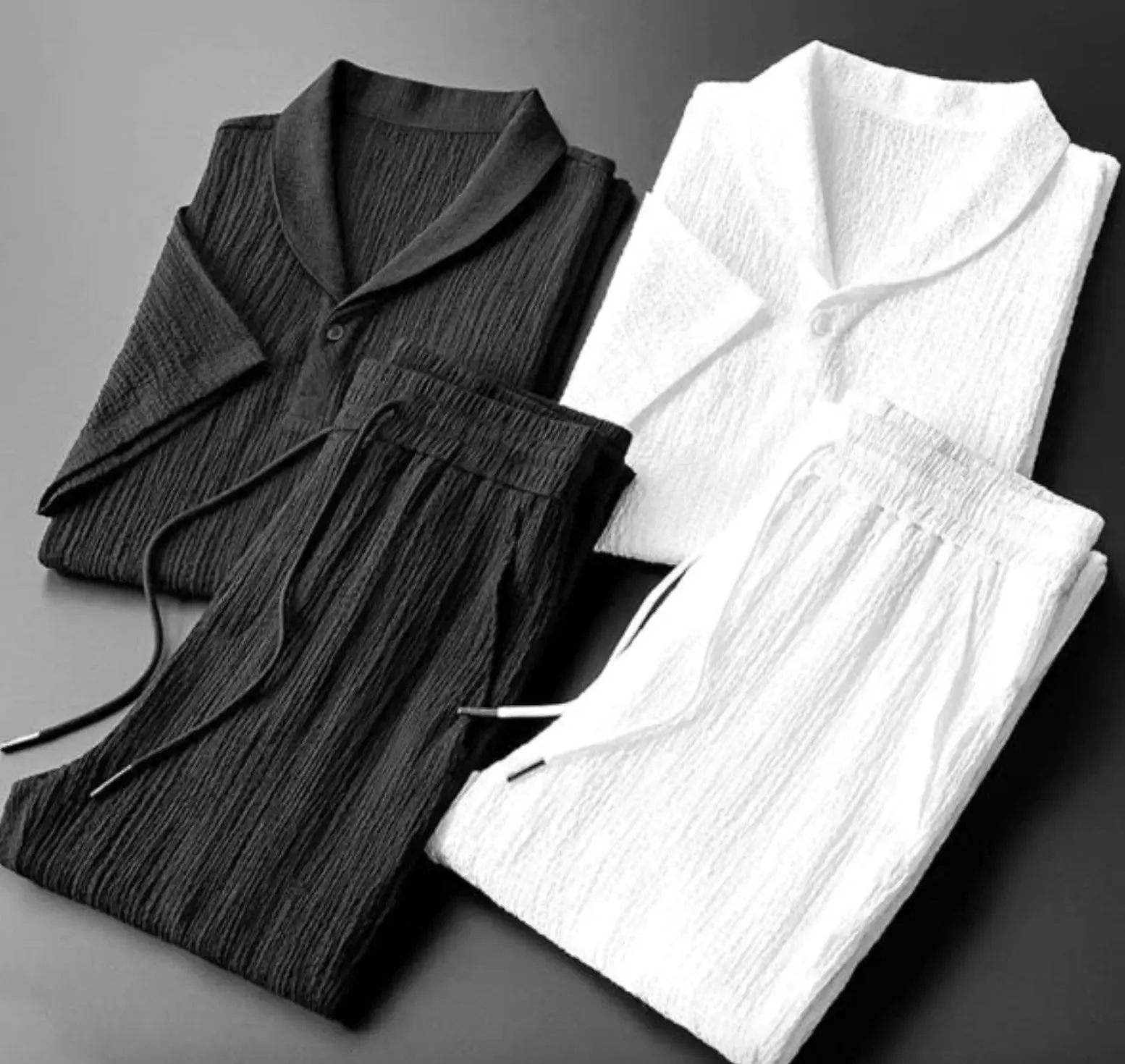 Leisure Suit Summer Loose Short Sleeve Top | Leisure Suit Mens Clothing