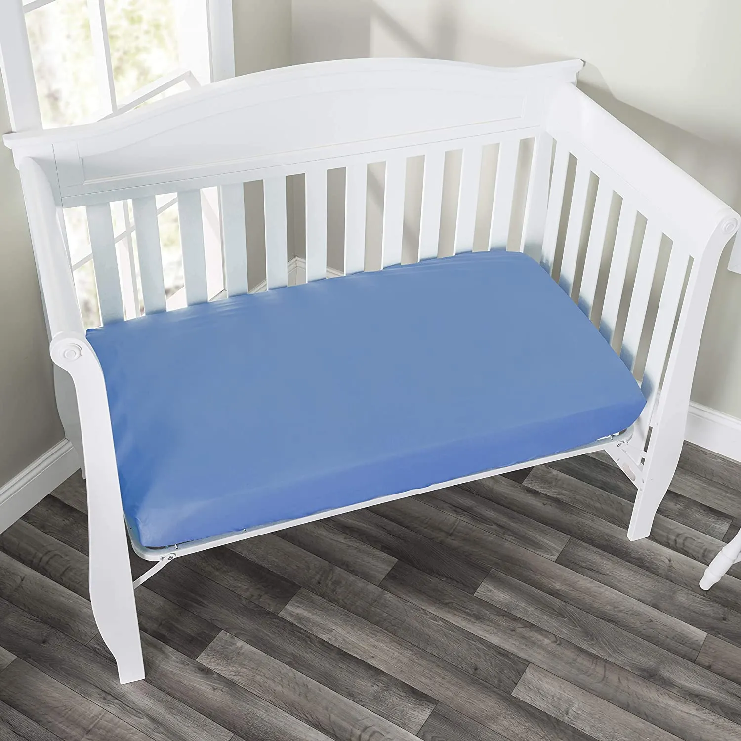 Light Blue Fitted Crib Sheet