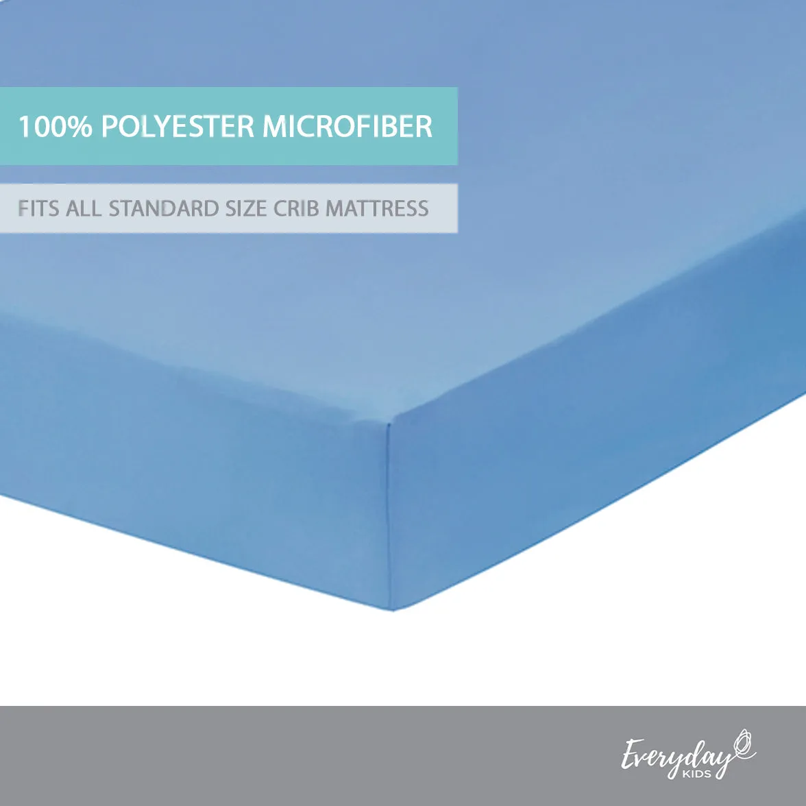 Light Blue Fitted Crib Sheet