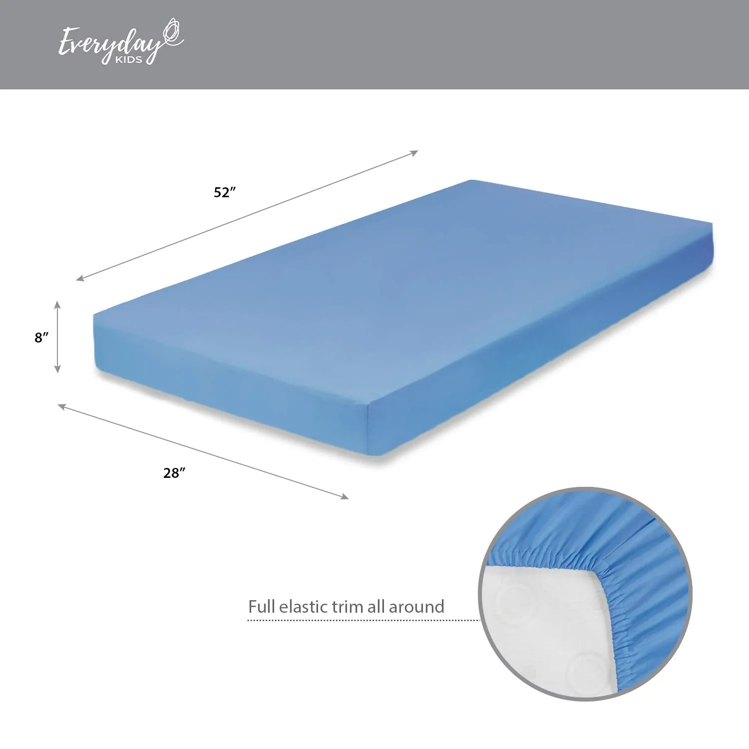 Light Blue Fitted Crib Sheet